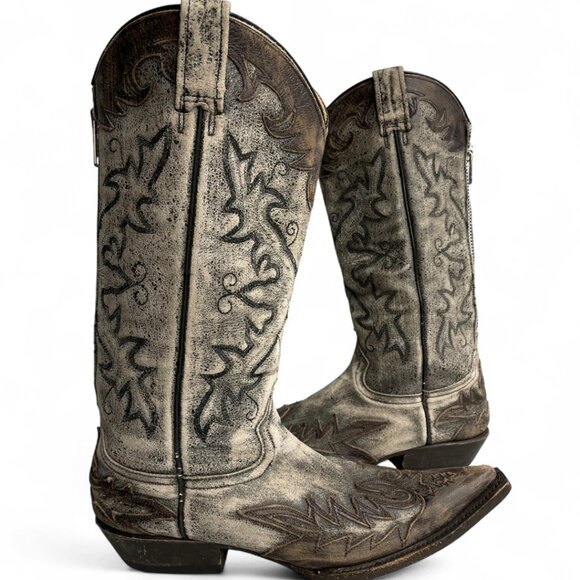 Stetson 12-021-6115-0527 Leather Zip Snip Toe Cowgirl Western Cowboy Boots 7 - Picture 1 of 13